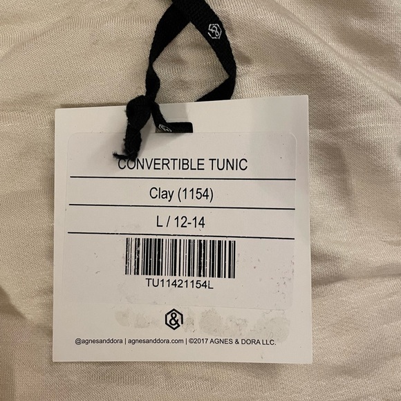 Agnes & Dora Convertible Cowl Neck Tunic Clay NWT Large (12/14) - Picture 10 of 11